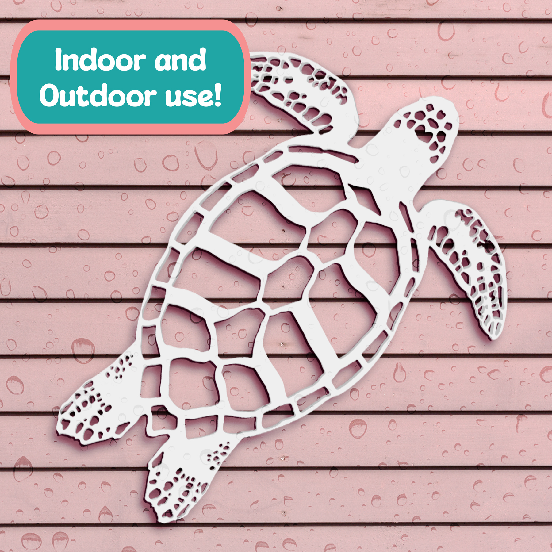 Outdoor Sea Turtle Wall Decor - PVC Turtle Sign for Beach House, 3 Foot - Picture 8 of 11
