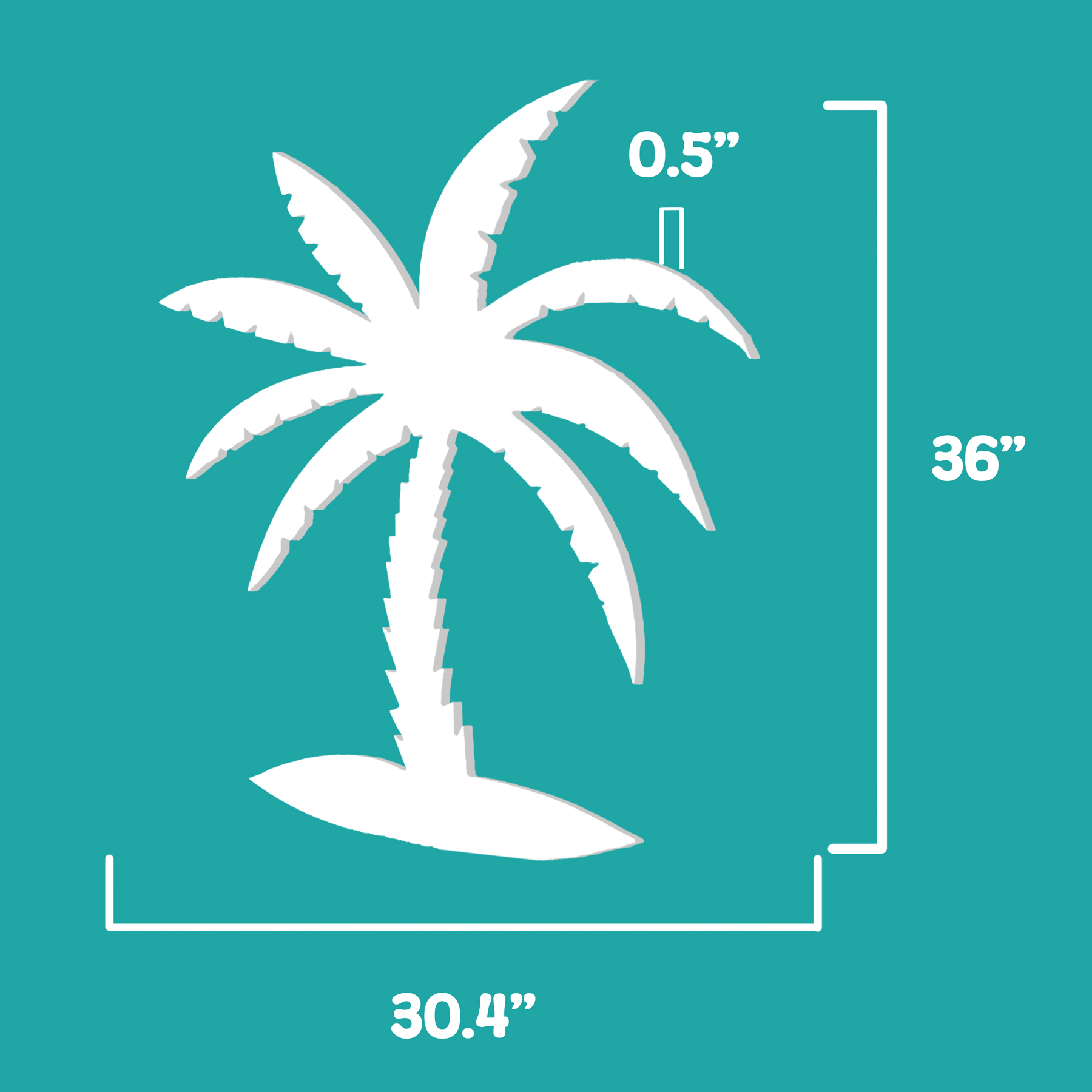 Outdoor Palm Tree Wall Art Beach Decor, Tropical Palm Tree Sign, Coastal, 3FT - Picture 2 of 11