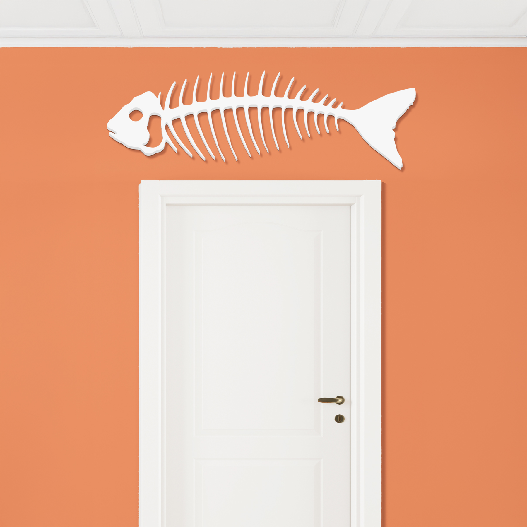 Outdoor Knochenfisch Wandkunst PVC Maritim Fisch Dekor für Strandhaus, 2 Fuß - Bild 7 von 12