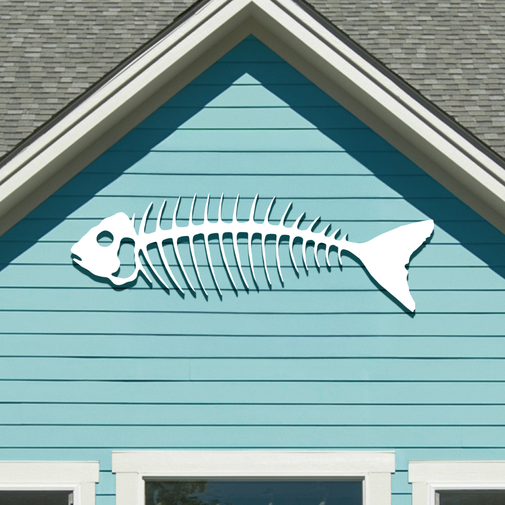 Outdoor Knochenfisch Wandkunst PVC Maritim Fisch Dekor für Strandhaus, 2 Fuß - Bild 9 von 12