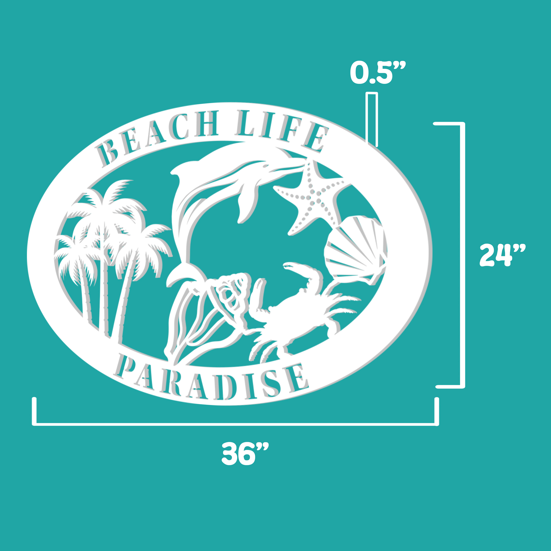 Arte de pared de playa al aire libre, decoración de pared de casa de playa costera, letrero tropical, PVC - Imagen 2 de 12