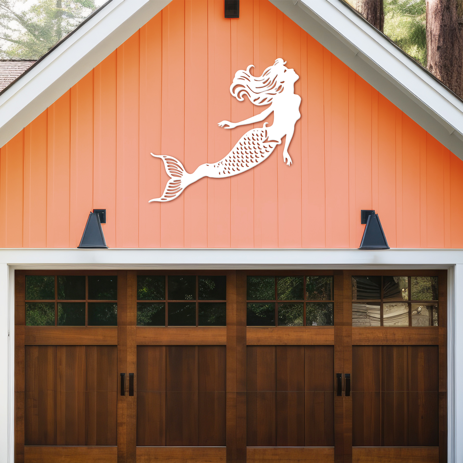 Outdoor Mermaid Wall Art Weatherproof PVC Mermaid Decoration, Coastal Wall Decor - Picture 22 of 32