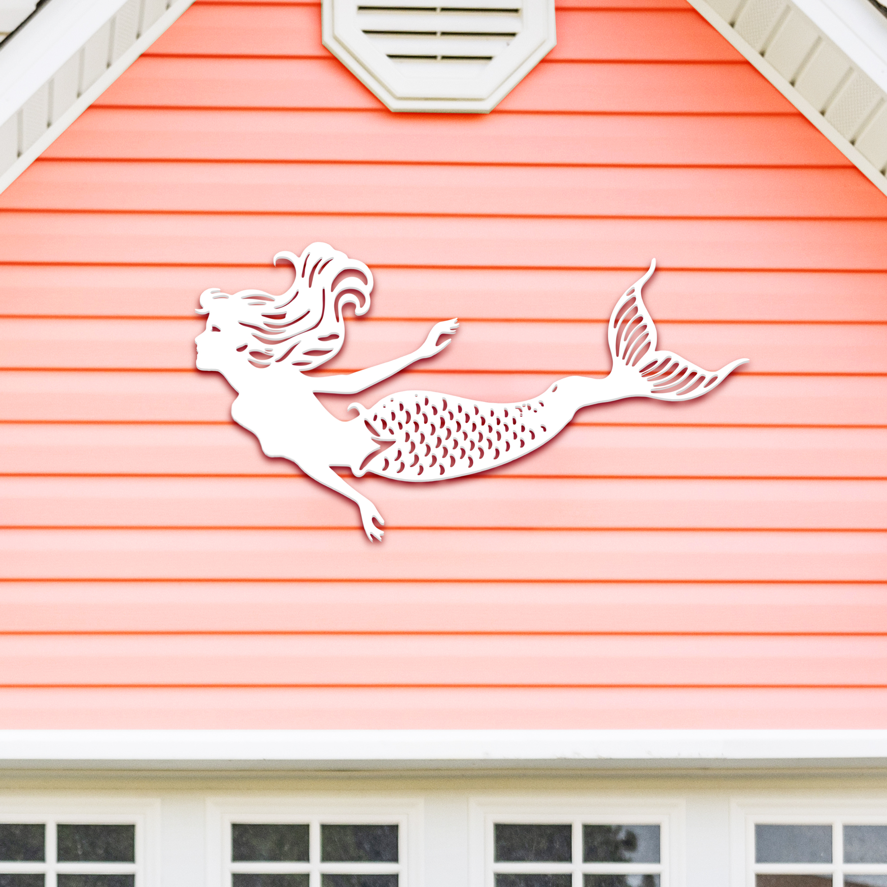 Outdoor Mermaid Wall Art Weatherproof PVC Mermaid Decoration, Coastal Wall Decor - Picture 15 of 32