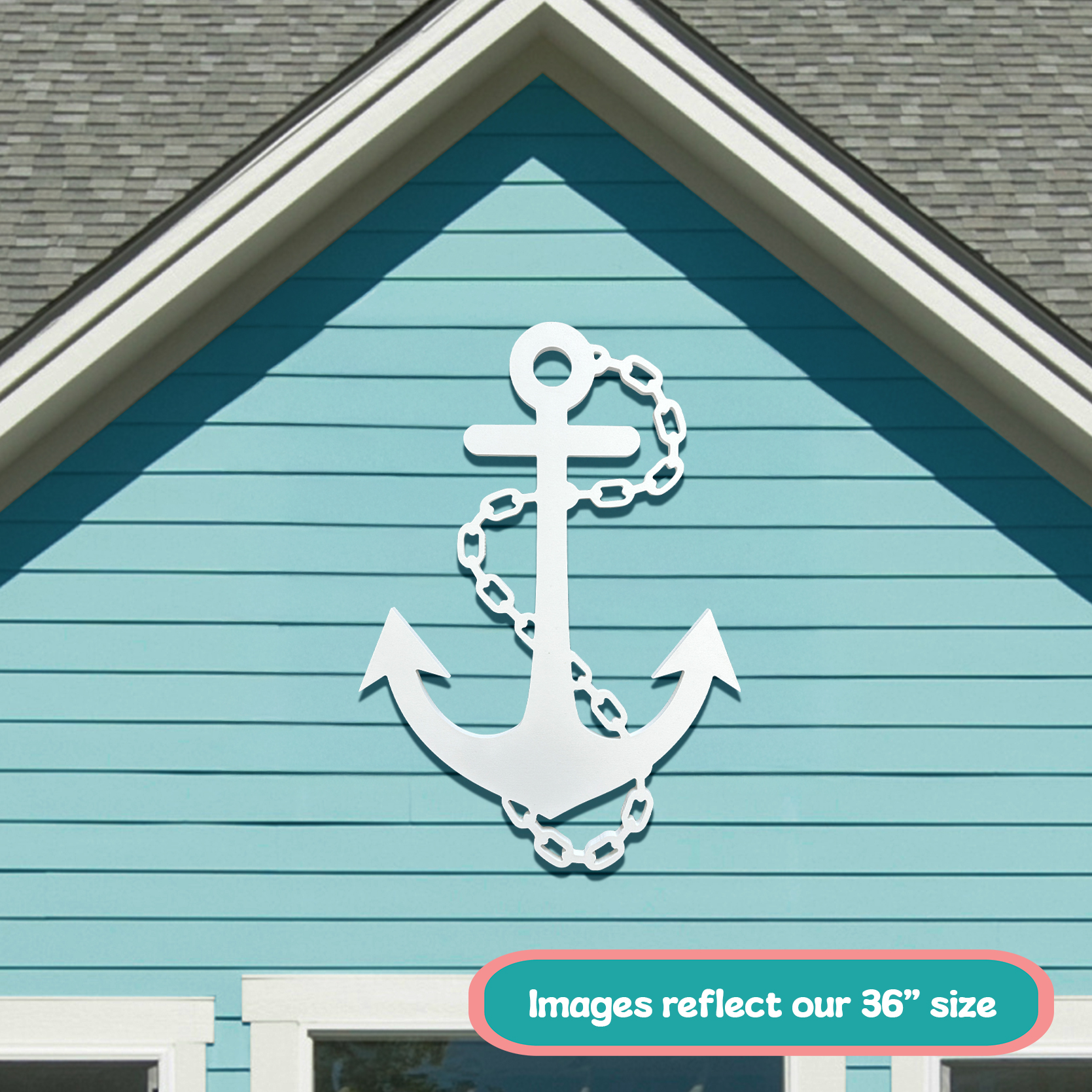 Outdoor Anchor Wall Decor, Nautical Beach Sign, PVC Ocean Marine Art - Bild 24 von 53