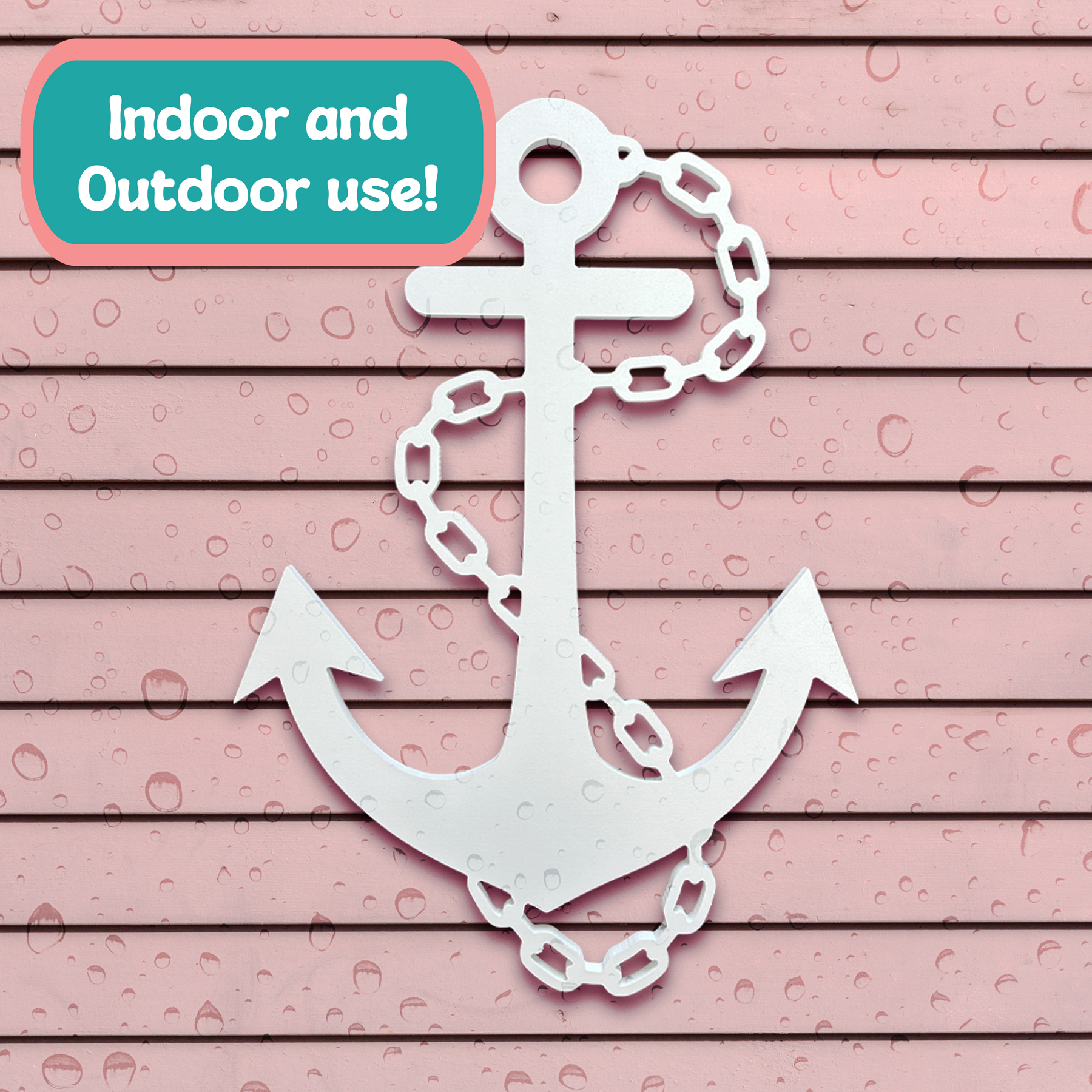 Outdoor Anchor Wall Decor, Nautical Beach Sign, PVC Ocean Marine Art - Bild 28 von 53
