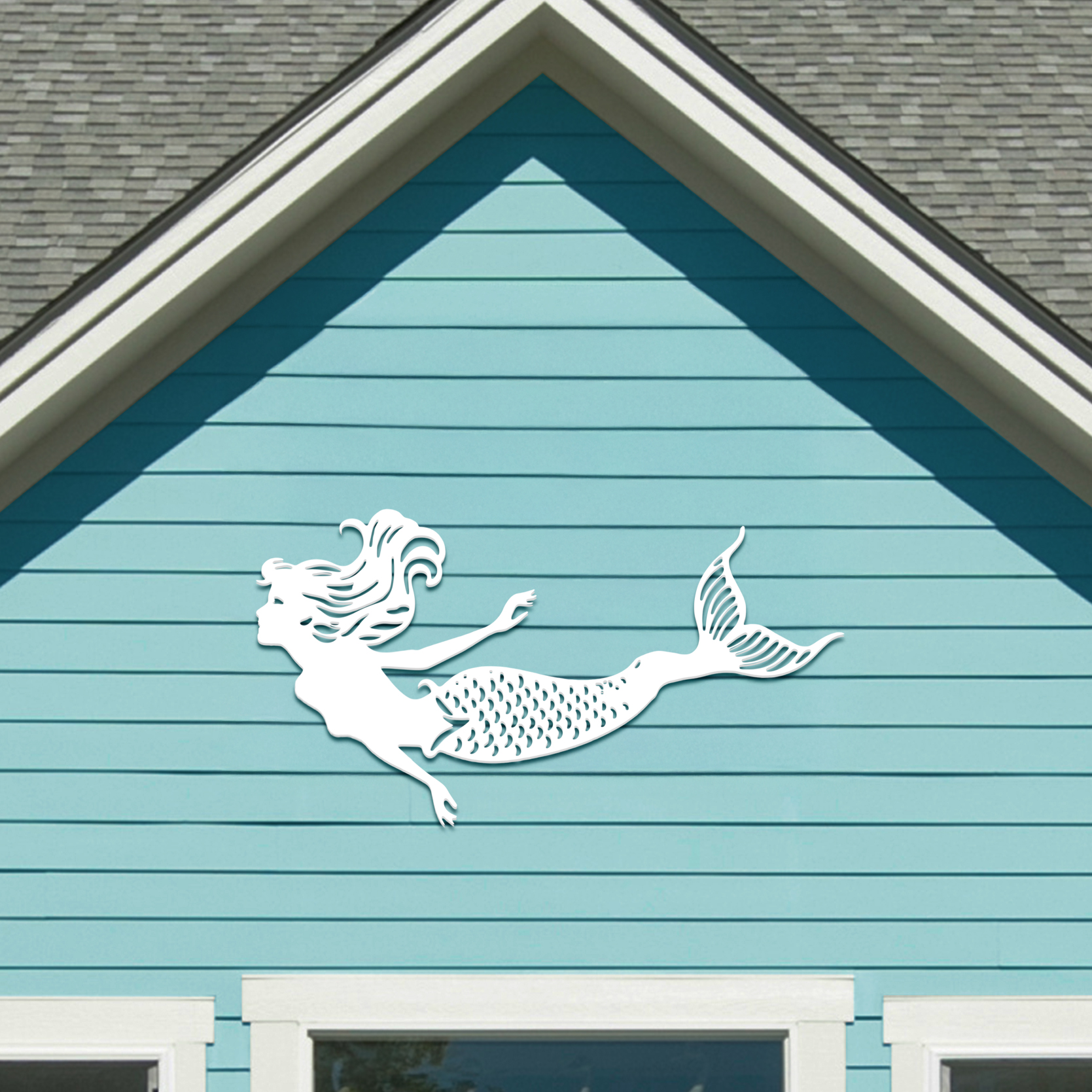 Outdoor Mermaid Wall Art Weatherproof PVC Mermaid Decoration, Coastal Wall Decor - Picture 32 of 32