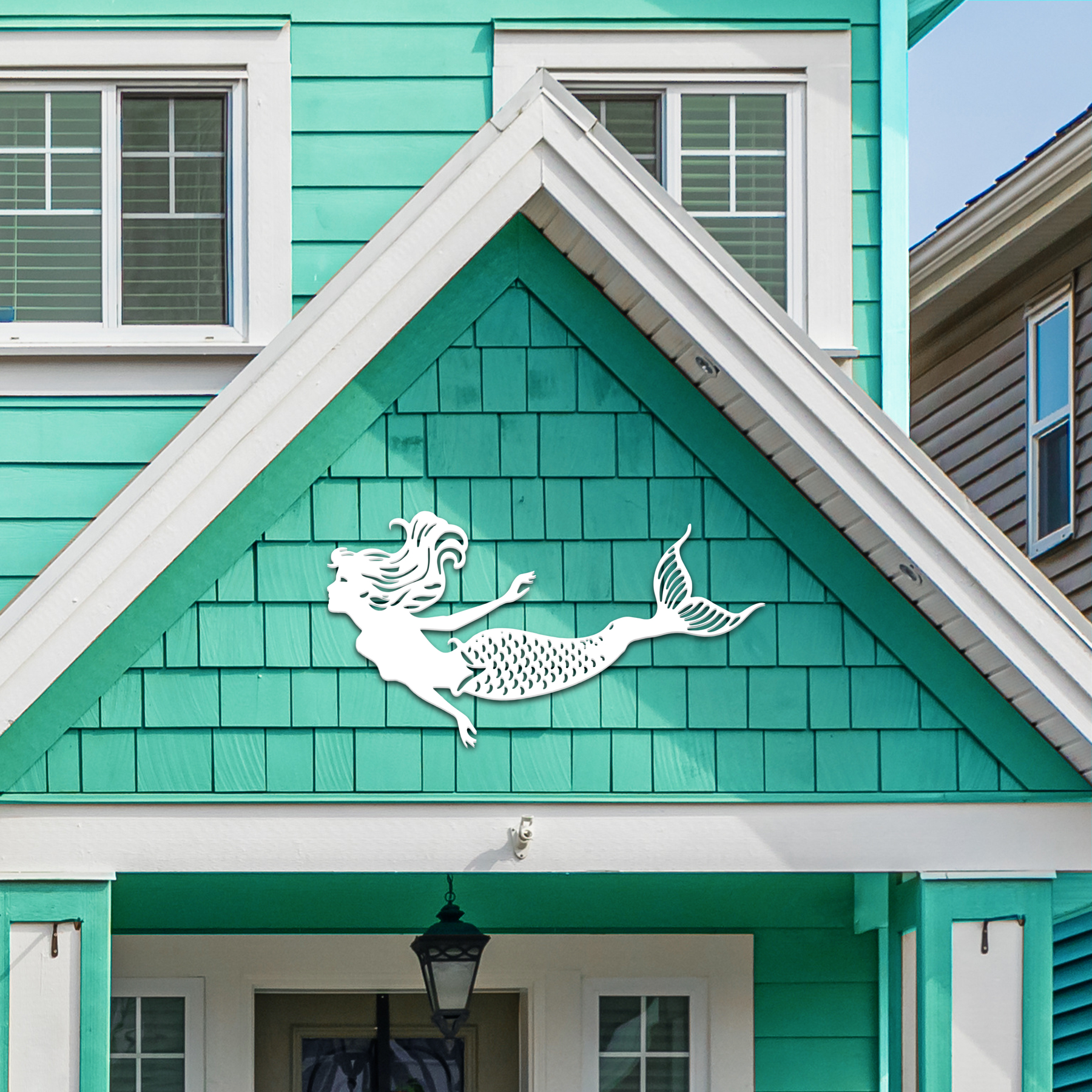 Outdoor Mermaid Wall Art Weatherproof PVC Mermaid Decoration, Coastal Wall Decor - Picture 24 of 32