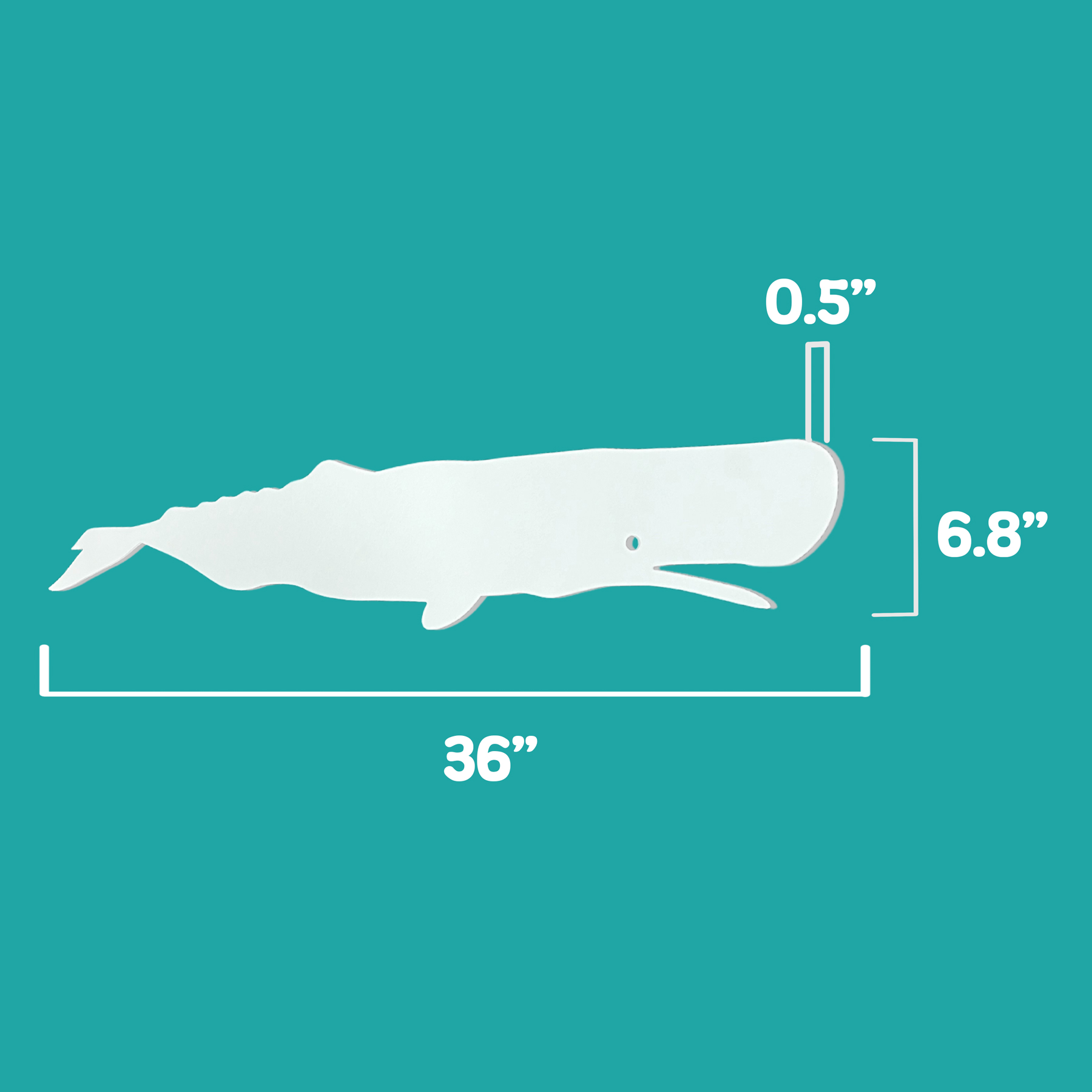 Outdoor Whale Wall Art, Nautical Beach House Decoration, PVC Whale Sign, 3 Foot - Produktbild 1
