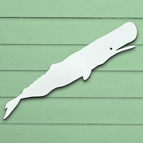 Outdoor Whale Wall Art, Nautical Beach House Decoration, PVC Whale Sign, 3 Foot - Produktbild 4