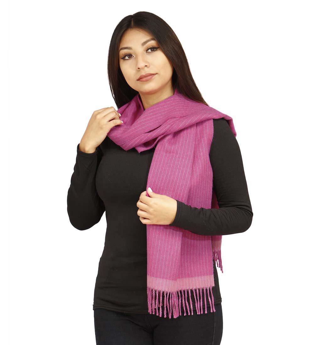 Mujer 100% Bebé Lana Alpaca Hilo Invierno Otoño Tejido Suave Cálido Bufanda Perú - Imagen 11 de 16