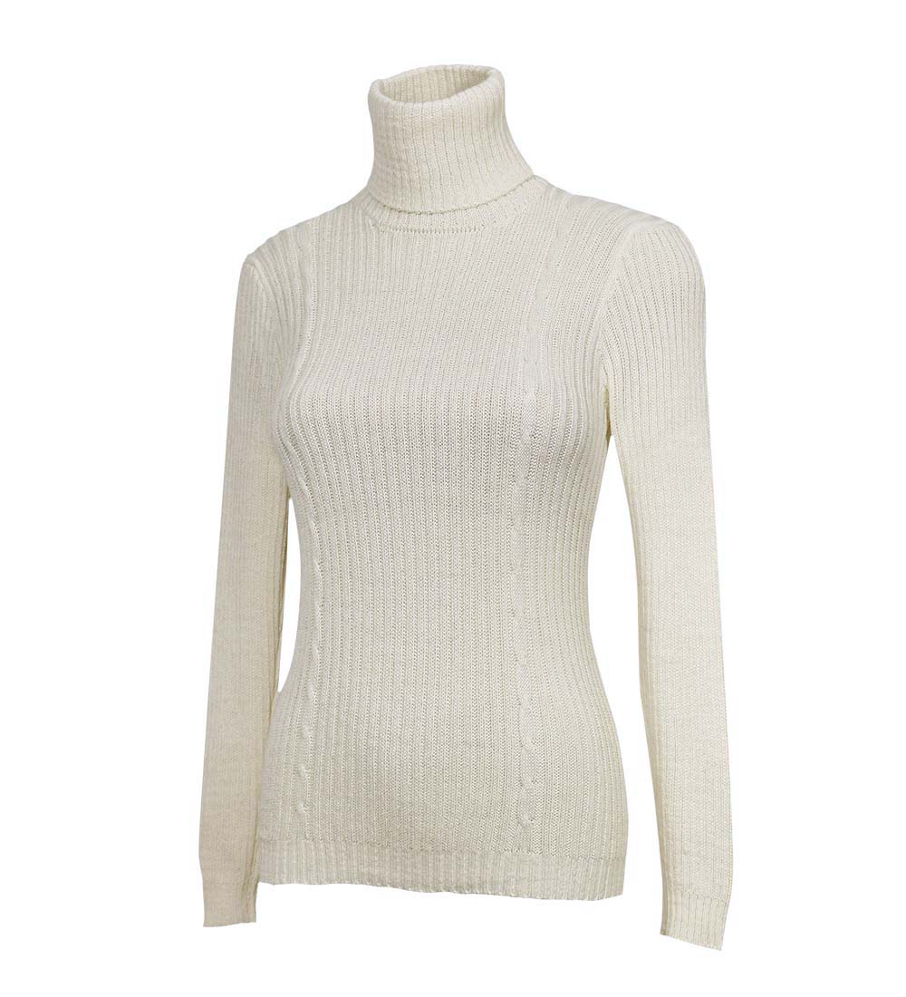 Para mujeres Suave Bebé Mezcla de Alpaca Tejido Cuello de Tortuga Acanulado Suéter Trenzas Diseño - Imagen 49 de 112