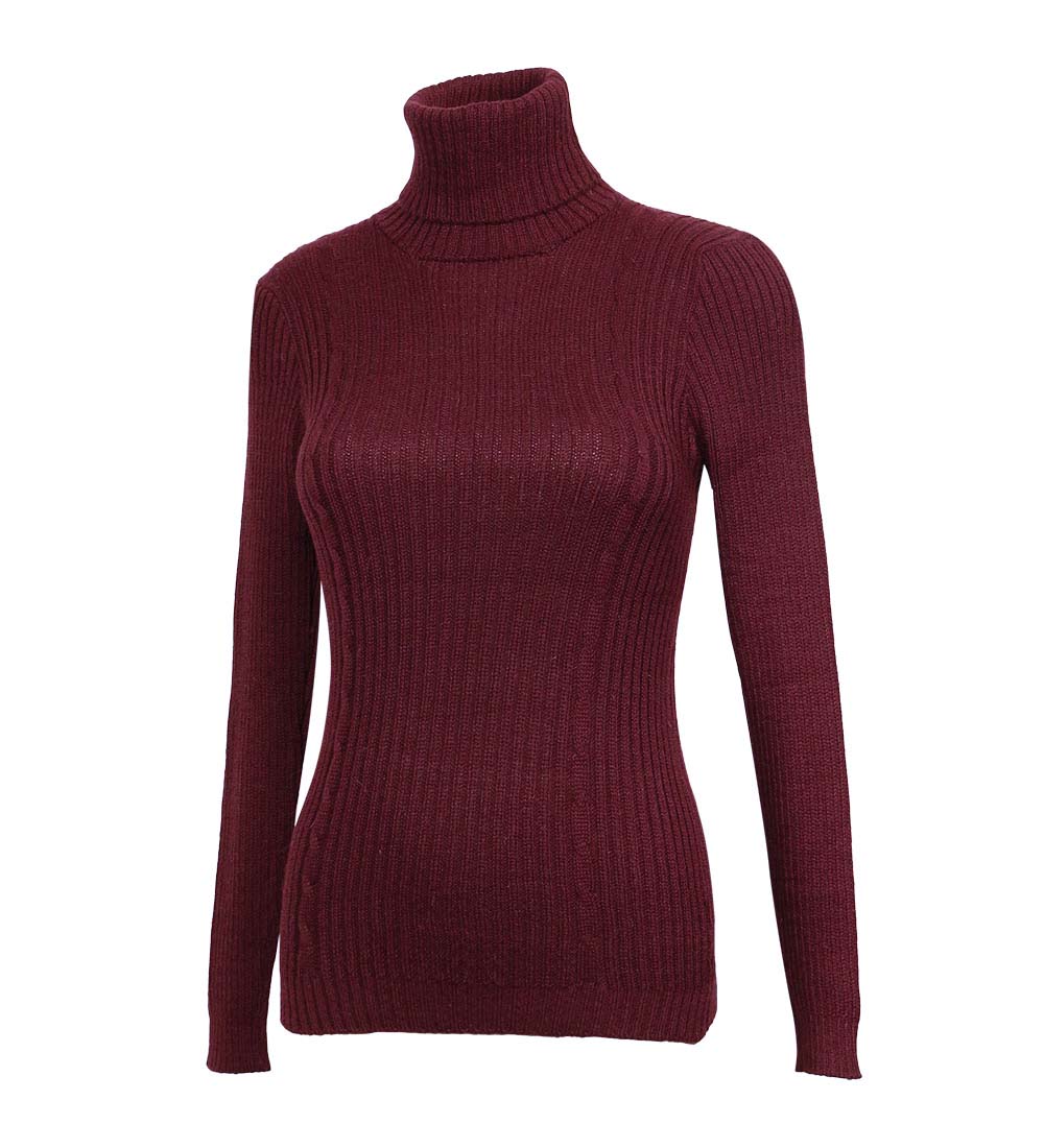 Para mujeres Suave Bebé Mezcla de Alpaca Tejido Cuello de Tortuga Acanulado Suéter Trenzas Diseño - Imagen 61 de 112