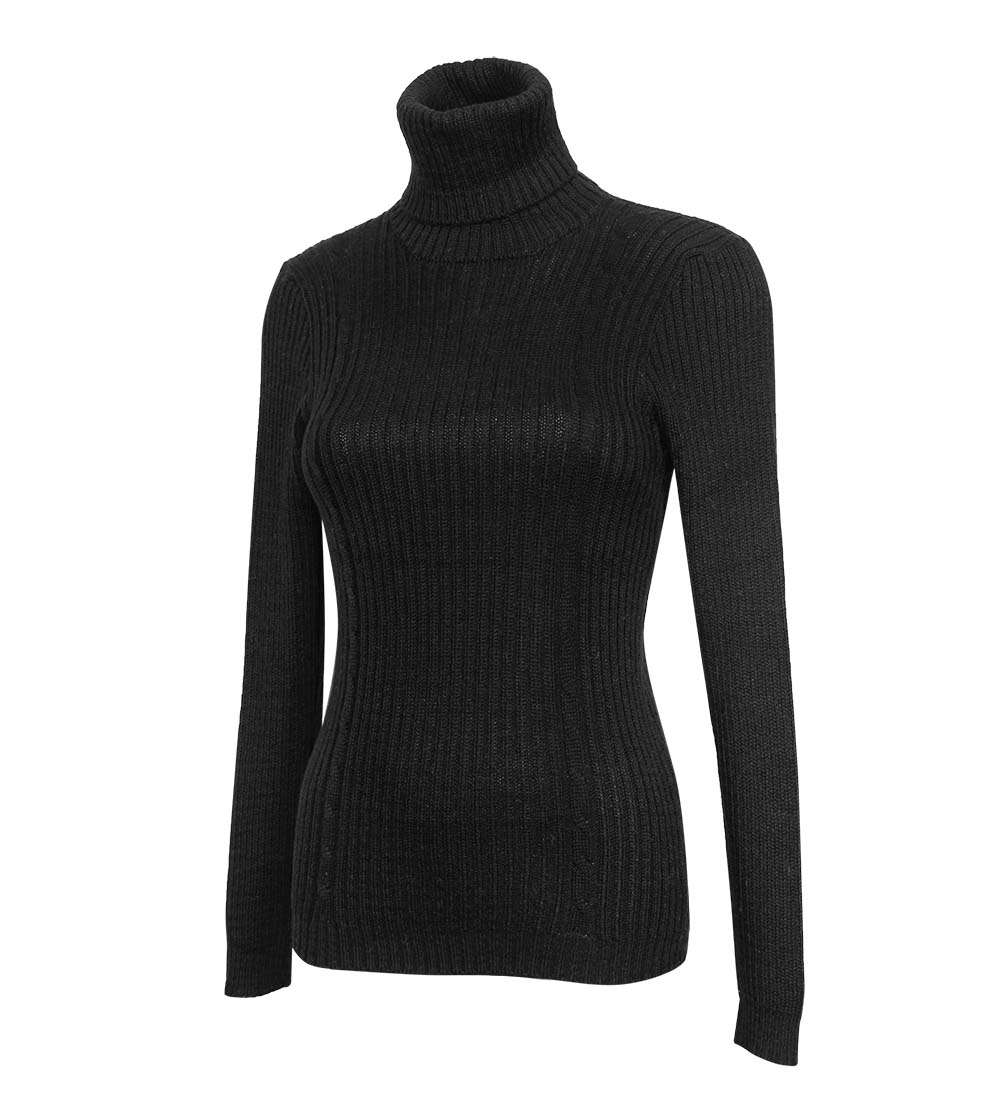Para mujeres Suave Bebé Mezcla de Alpaca Tejido Cuello de Tortuga Acanulado Suéter Trenzas Diseño - Imagen 77 de 112
