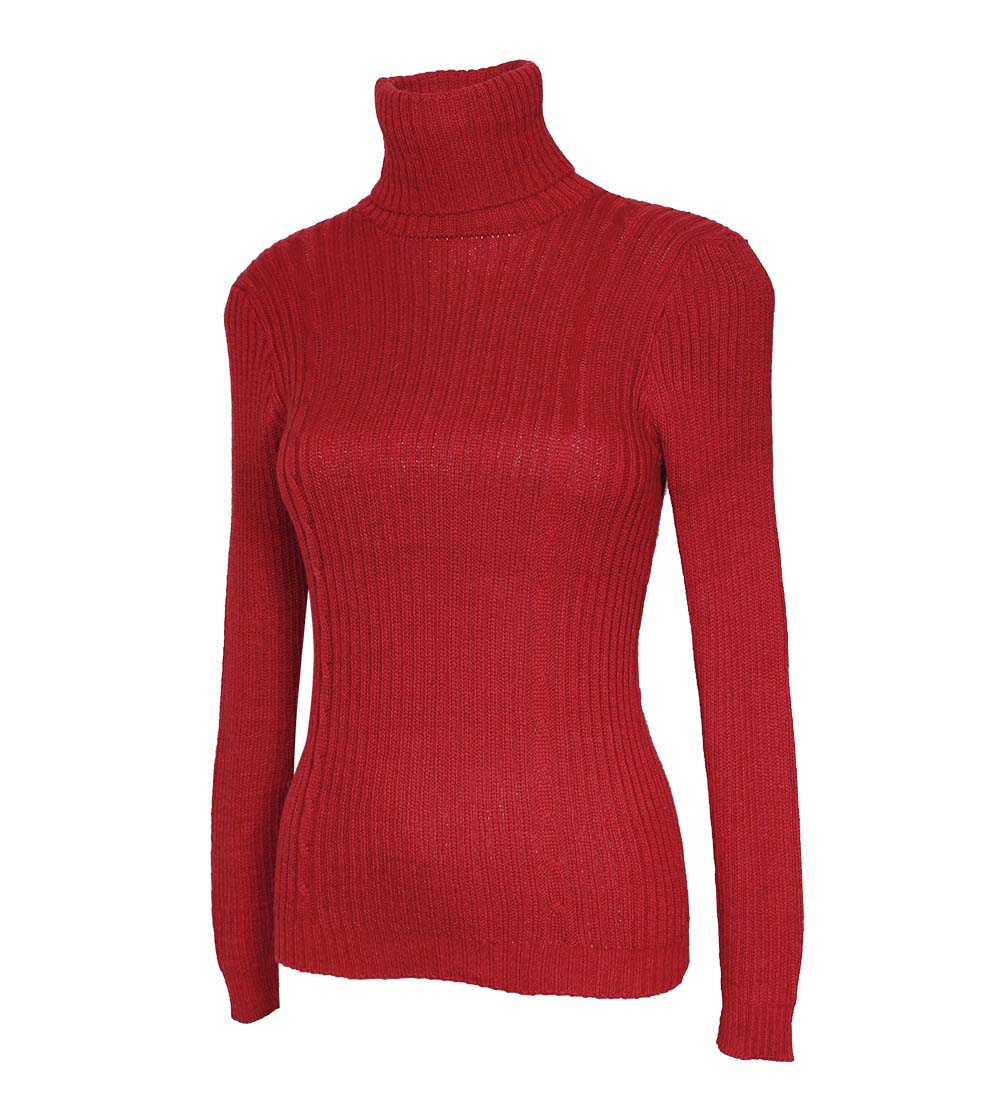 Para mujeres Suave Bebé Mezcla de Alpaca Tejido Cuello de Tortuga Acanulado Suéter Trenzas Diseño - Imagen 97 de 112