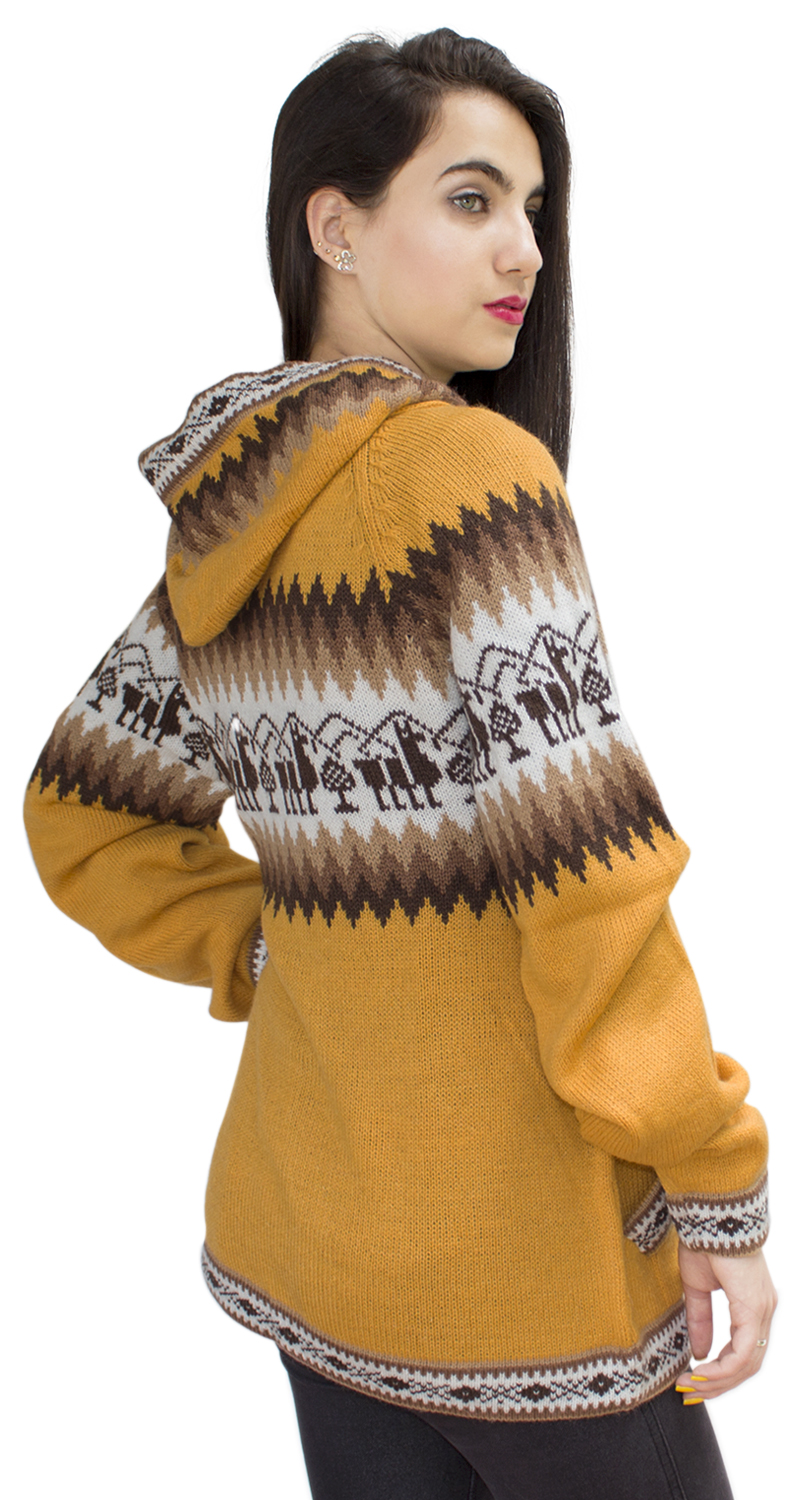 Chaqueta de punto de lana de alpaca con capucha Little Llamas suéter - Imagen 100 de 109