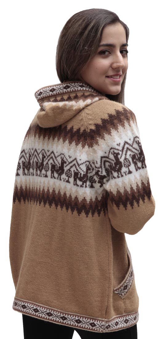 Chaqueta de punto de lana de alpaca con capucha Little Llamas suéter - Imagen 29 de 109
