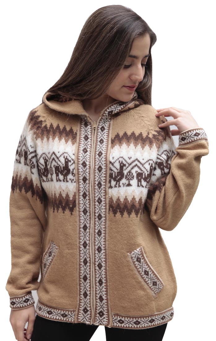 Chaqueta de punto de lana de alpaca con capucha Little Llamas suéter - Imagen 28 de 109
