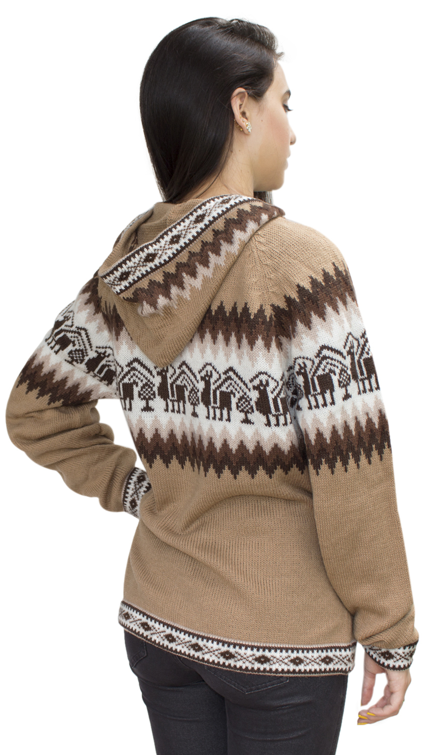Chaqueta de punto de lana de alpaca con capucha Little Llamas suéter - Imagen 36 de 109