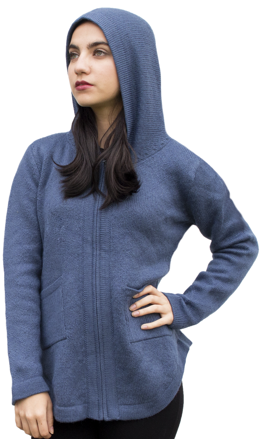 Womens Alpaca Wool Hooded Shaped Jacket Sweater Coat eBay