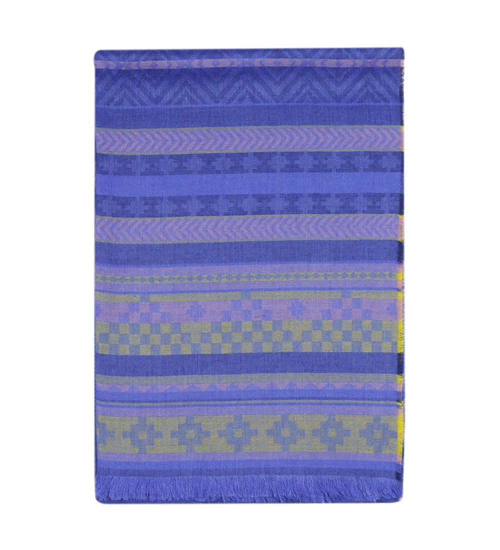 Chal tejido de lana de alpaca para bebé para mujer diseño celestial suave cálido a rayas - Imagen 9 de 18