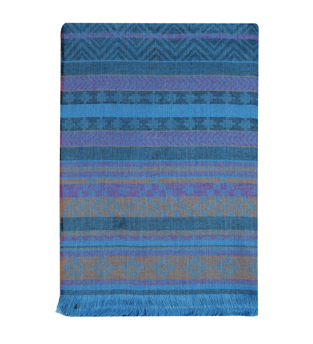 Chal tejido de lana de alpaca para bebé para mujer diseño celestial suave cálido a rayas - Imagen 17 de 18