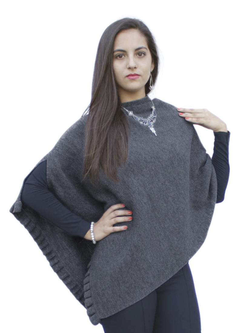Chal poncho de lana de alpaca superfina para mujer pashmina - forma especial - Imagen 24 de 31
