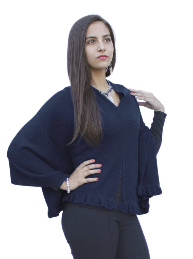 Chal poncho de lana de alpaca superfina para mujer pashmina - forma especial - Imagen 20 de 31