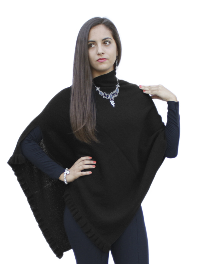 Chal poncho de lana de alpaca superfina para mujer pashmina - forma especial - Imagen 8 de 31