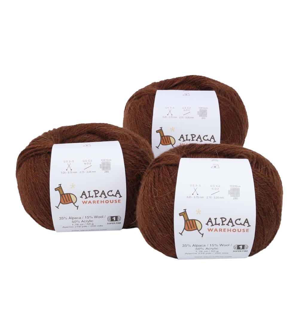 Blend Alpaca Yarn Wool Set of 3 Skeins Fingering Worsted Weight Knitting Crochet - Picture 5 of 100