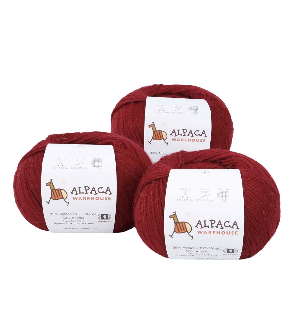Blend Alpaca Yarn Wool Set of 3 Skeins Fingering Worsted Weight Knitting Crochet - Picture 23 of 100