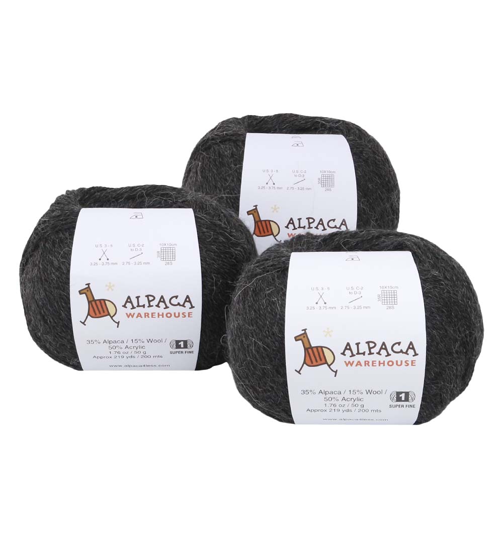 Blend Alpaca Yarn Wool Set of 3 Skeins Fingering Worsted Weight Knitting Crochet - Picture 29 of 100