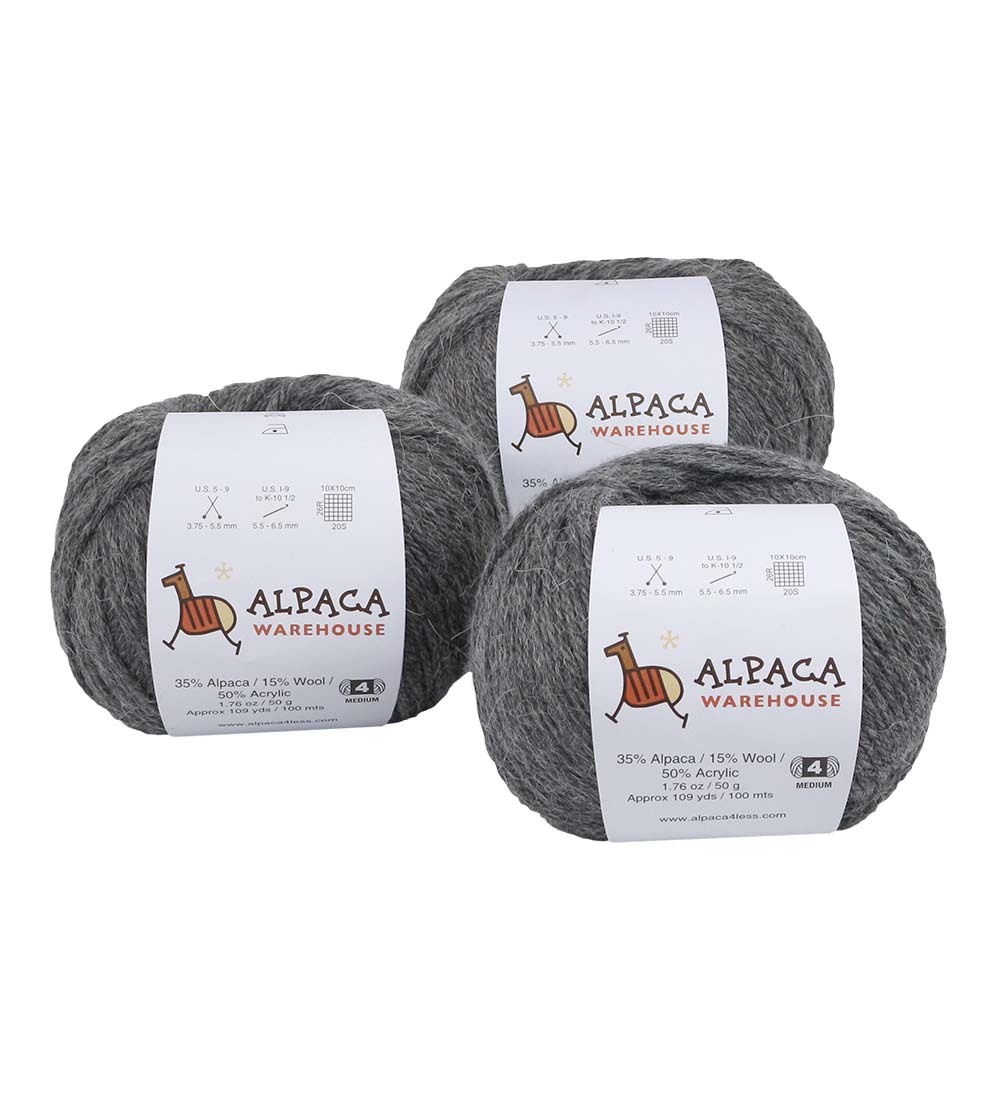 Blend Alpaca Yarn Wool Set of 3 Skeins Fingering Worsted Weight Knitting Crochet - Picture 71 of 100