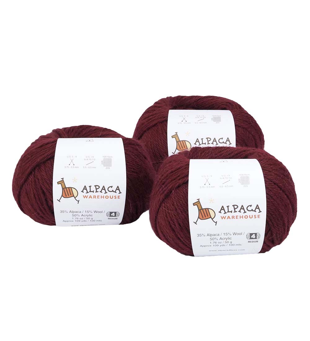 Blend Alpaca Yarn Wool Set of 3 Skeins Fingering Worsted Weight Knitting Crochet - Picture 80 of 100