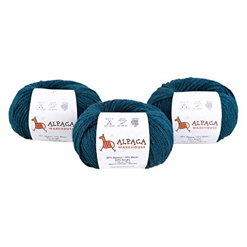 Blend Alpaca Yarn Wool Set of 3 Skeins Fingering Worsted Weight Knitting Crochet - Picture 3 of 100