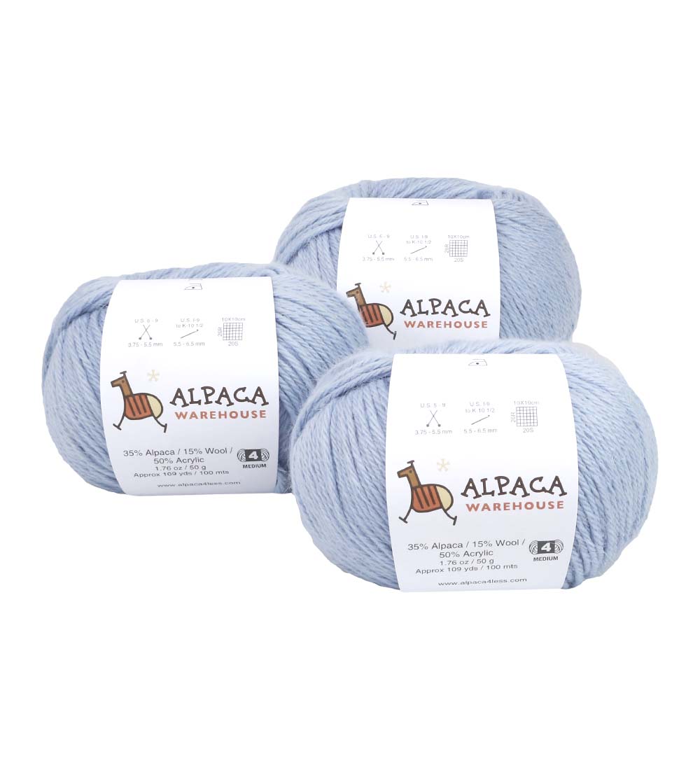 Blend Alpaca Yarn Wool Set of 3 Skeins Fingering Worsted Weight Knitting Crochet - Picture 86 of 100