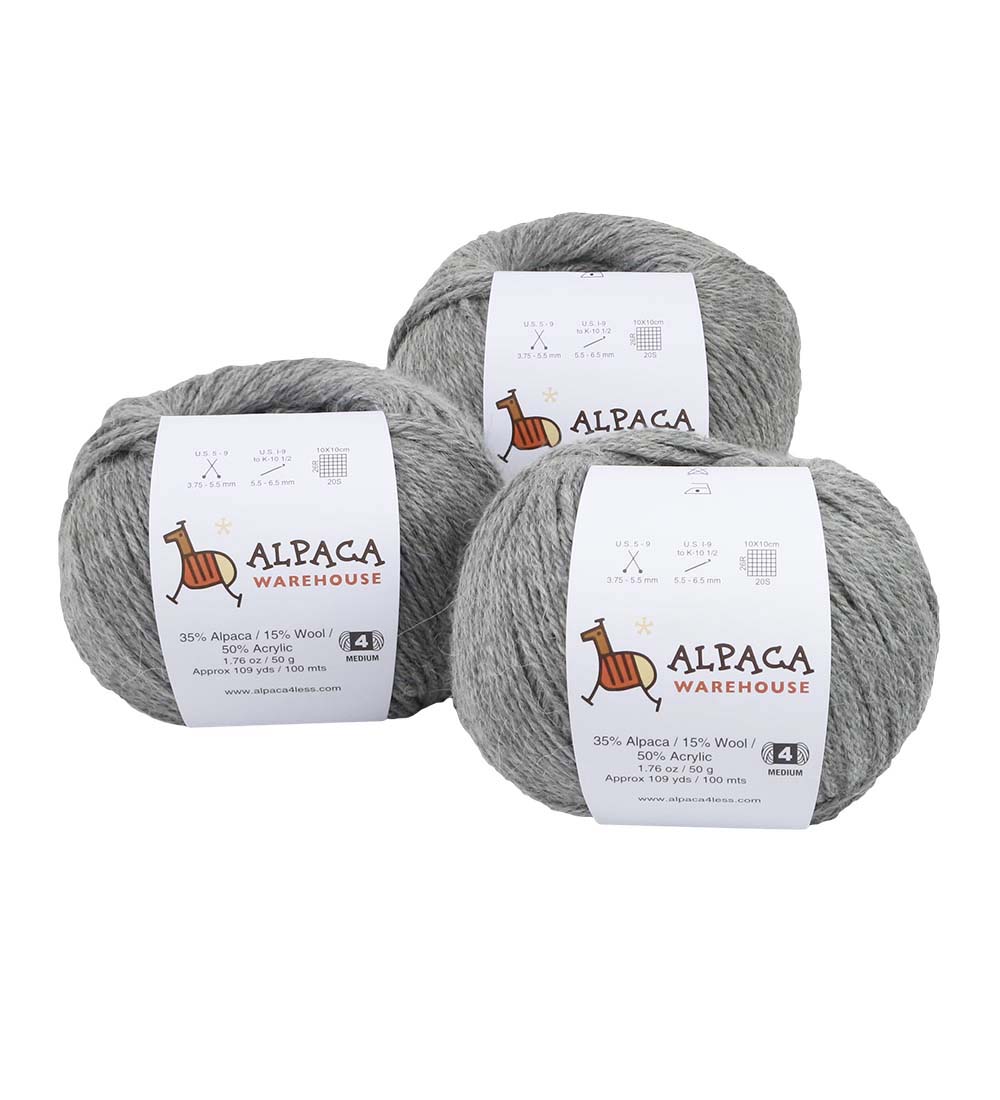 Blend Alpaca Yarn Wool Set of 3 Skeins Fingering Worsted Weight Knitting Crochet - Picture 14 of 100