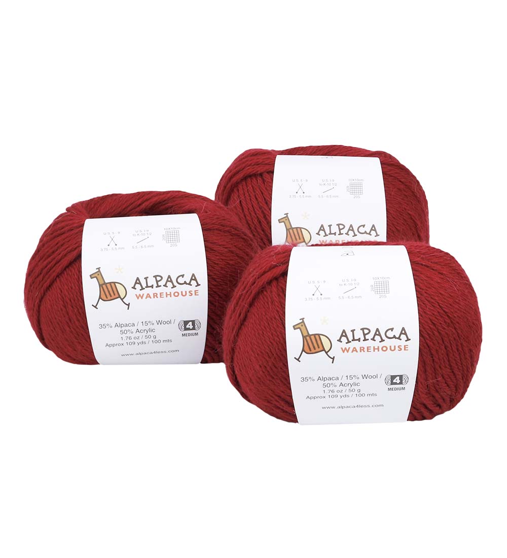 Blend Alpaca Yarn Wool Set of 3 Skeins Fingering Worsted Weight Knitting Crochet - Picture 26 of 100