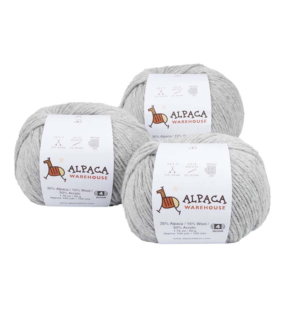 Blend Alpaca Yarn Wool Set of 3 Skeins Fingering Worsted Weight Knitting Crochet - Picture 95 of 100