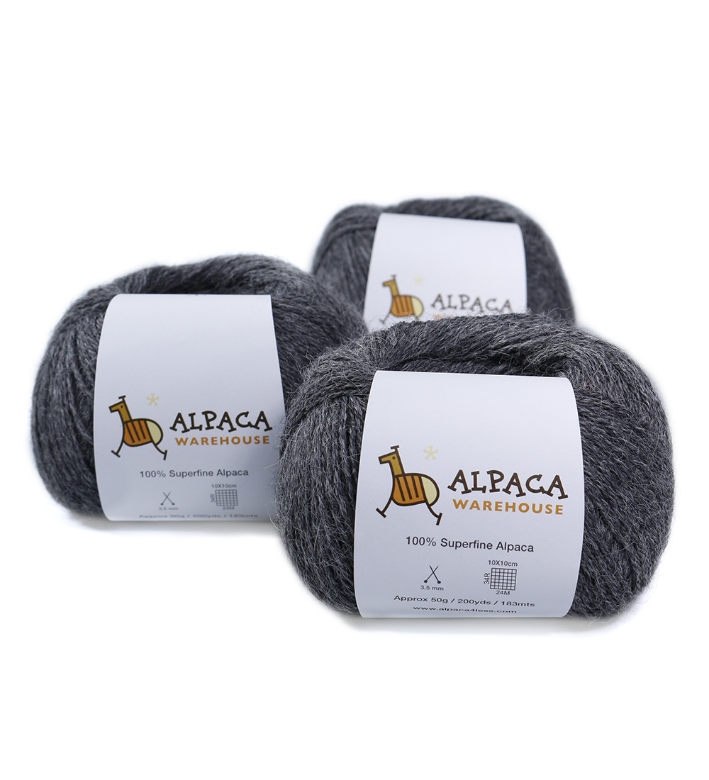 100% Alpaca Yarn Wool Set of 3 Skeins Fingering Weight - Picture 5 of 43