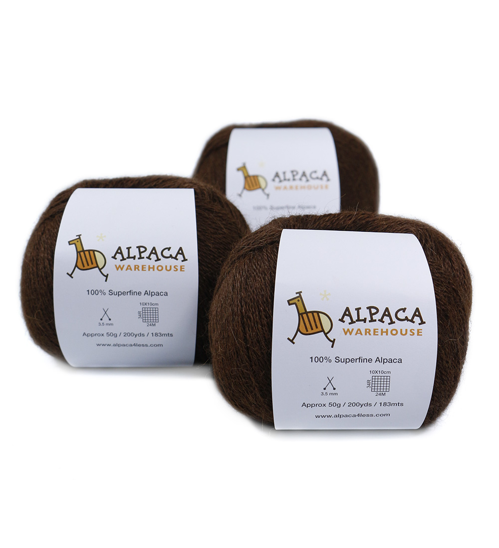100% Alpaca Yarn Wool Set of 3 Skeins Fingering Weight - Picture 14 of 43