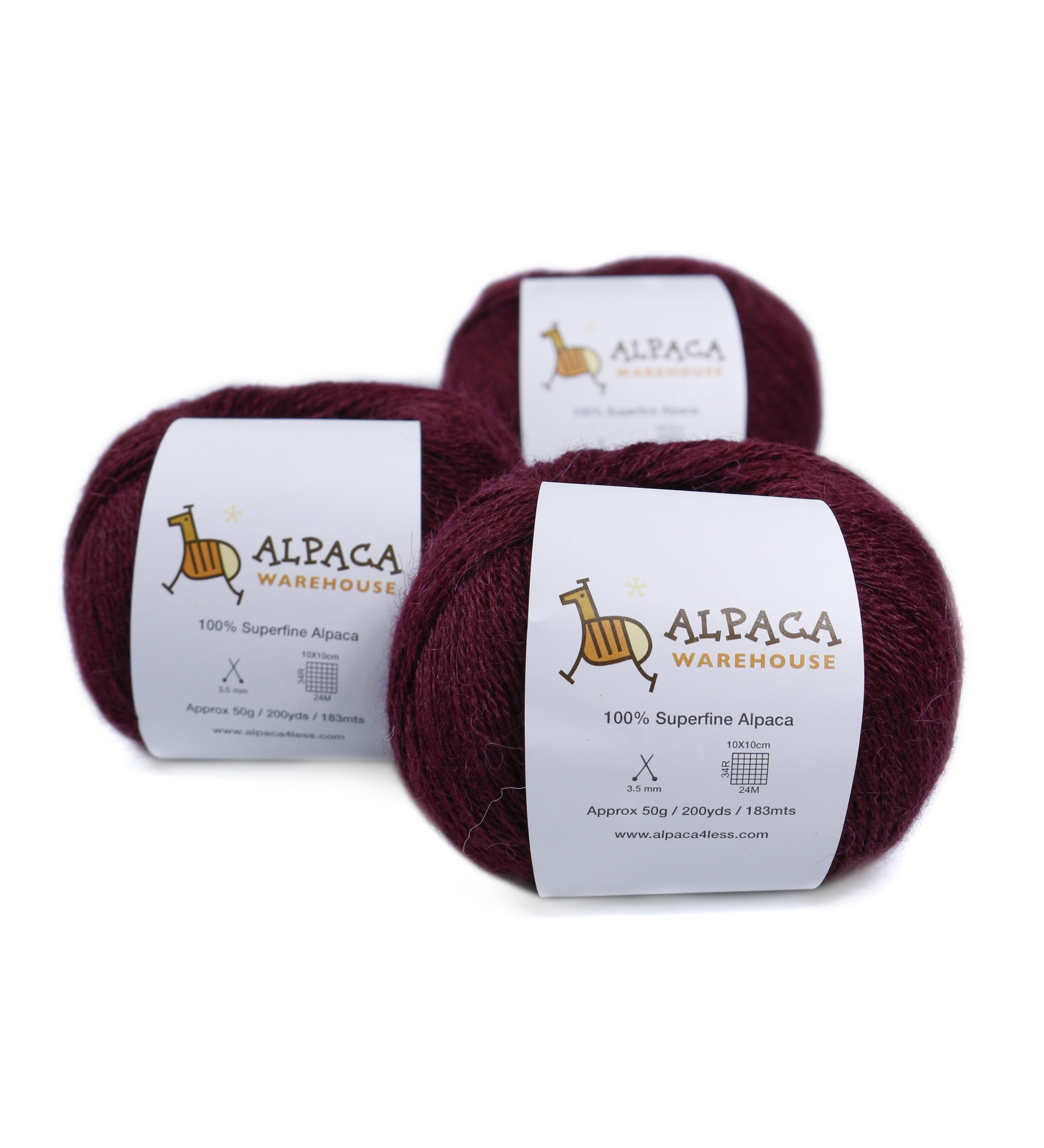 100% Alpaca Yarn Wool Set of 3 Skeins Fingering Weight - Picture 17 of 43