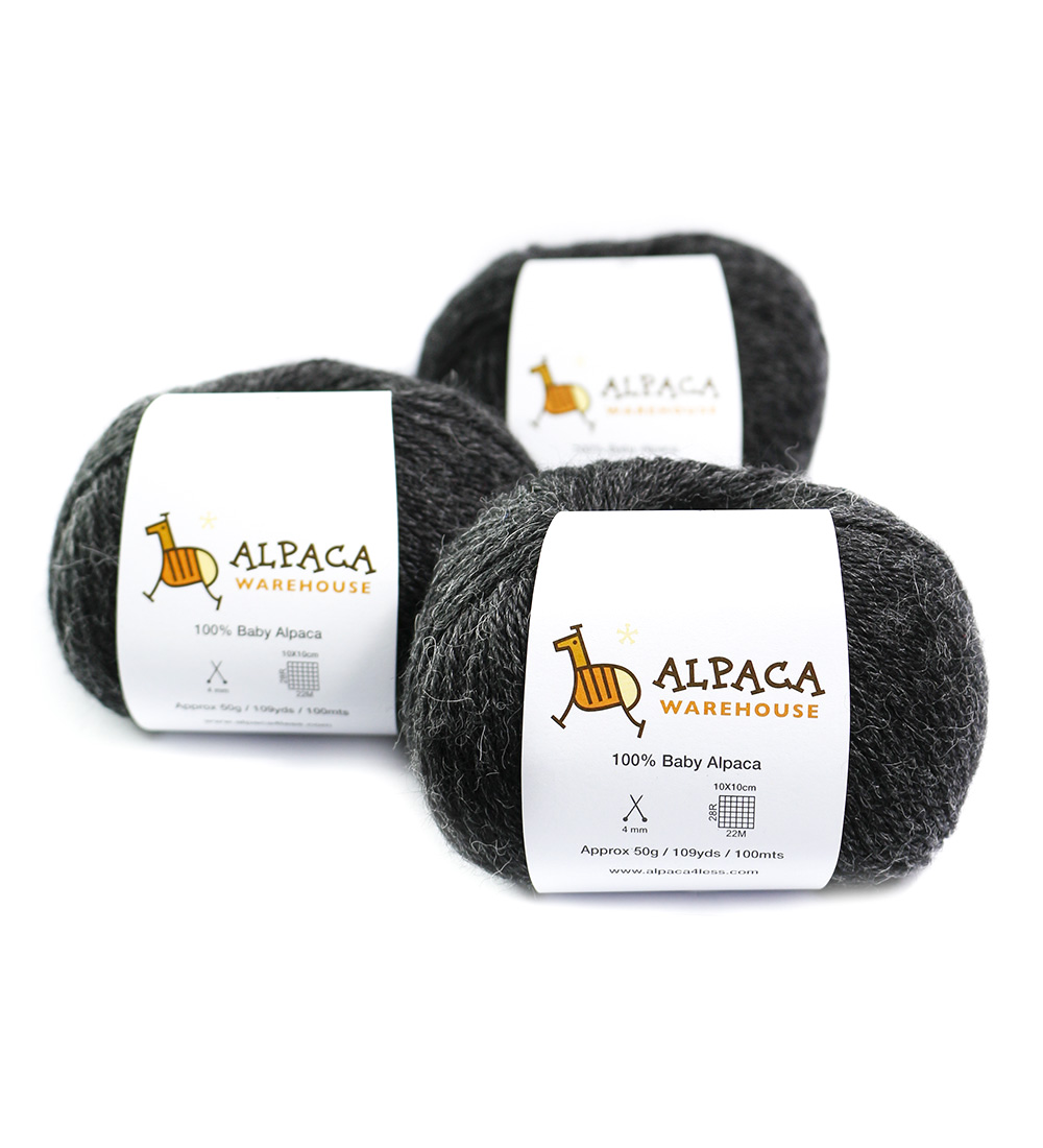 100% Baby Alpaca Yarn Wool Set of 3 Skeins DK Weight - Picture 20 of 25