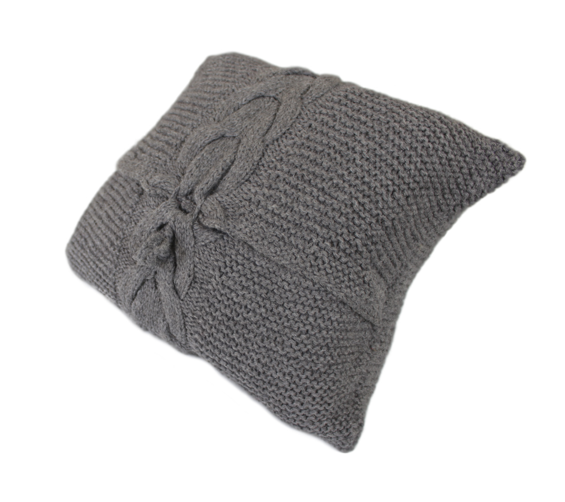Funda de almohada decorativa de lana de alpaca tejida a mano con cable - Imagen 23 de 28