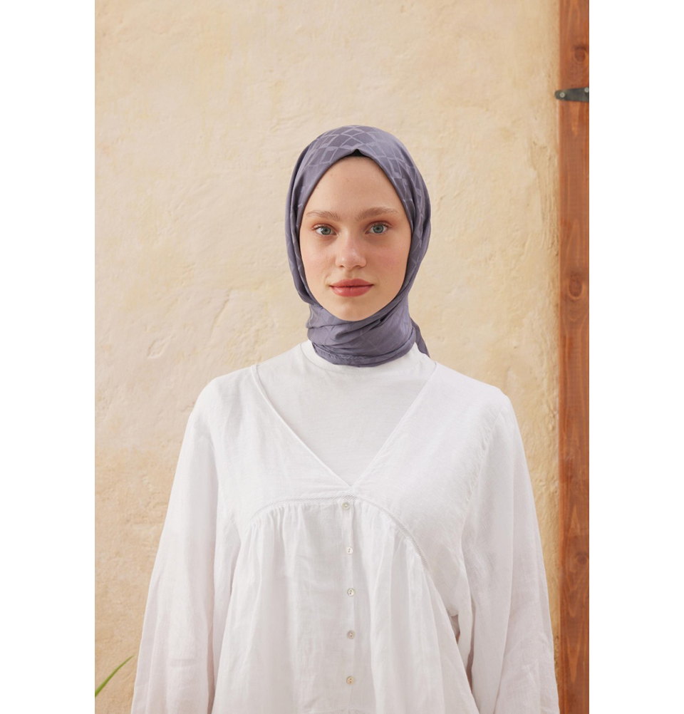 Islamic Headscarf Diamond Jacquard Satin Turkish Hijab Shawl Wrap - Picture 56 of 69