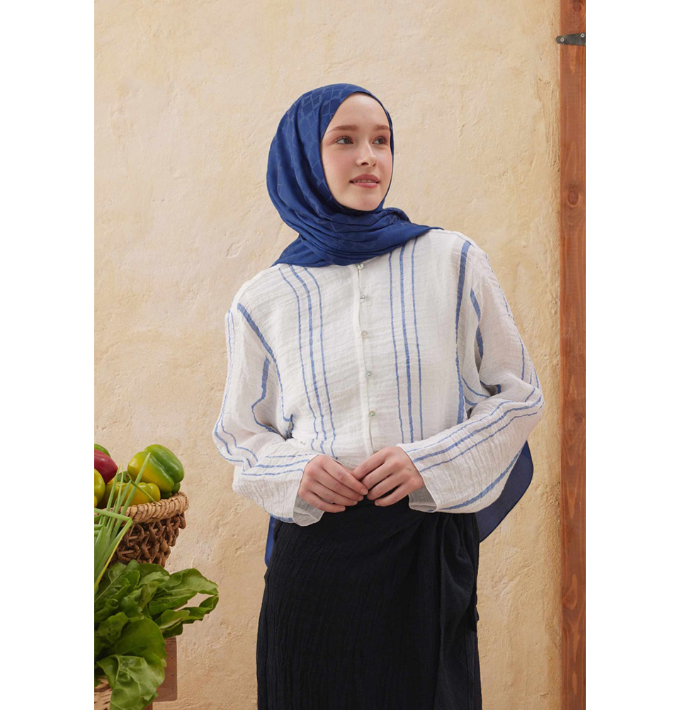 Islamic Headscarf Diamond Jacquard Satin Turkish Hijab Shawl Wrap - Picture 13 of 69