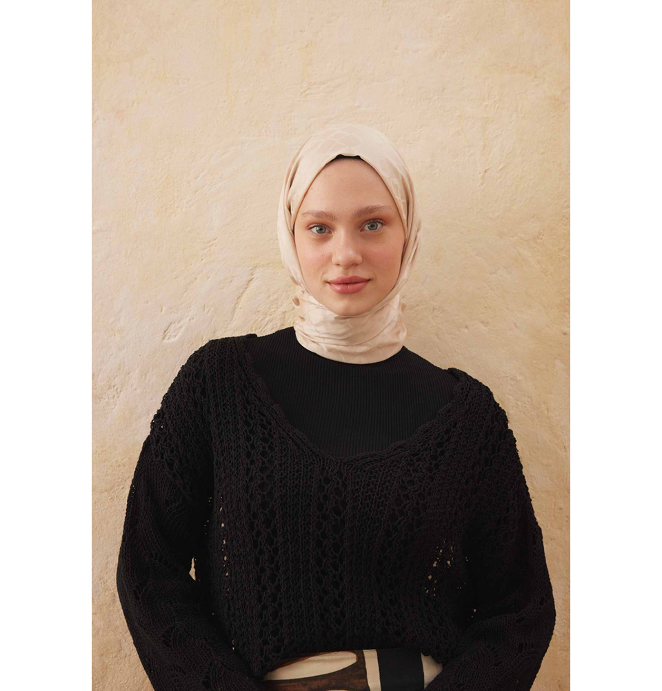 Islamic Headscarf Diamond Jacquard Satin Turkish Hijab Shawl Wrap - Picture 39 of 69