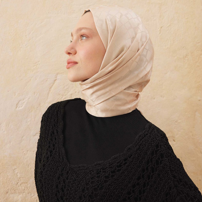 Islamic Headscarf Diamond Jacquard Satin Turkish Hijab Shawl Wrap - Picture 38 of 69