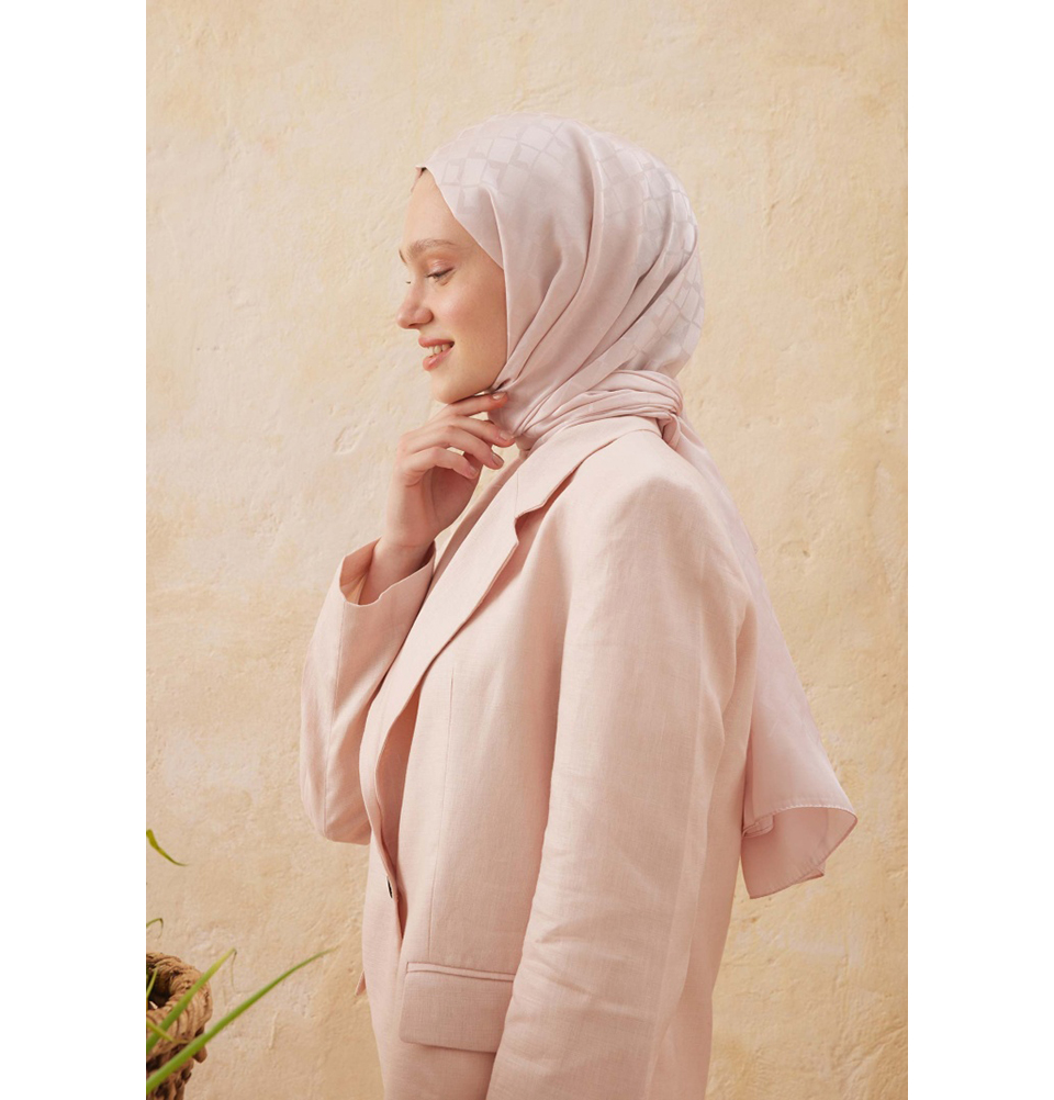 Islamic Headscarf Diamond Jacquard Satin Turkish Hijab Shawl Wrap - Picture 48 of 69