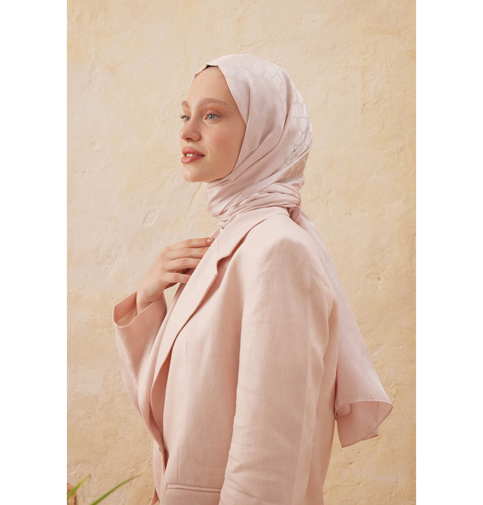 Islamic Headscarf Diamond Jacquard Satin Turkish Hijab Shawl Wrap - Picture 47 of 69