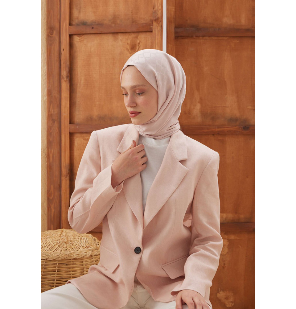Islamic Headscarf Diamond Jacquard Satin Turkish Hijab Shawl Wrap - Picture 49 of 69